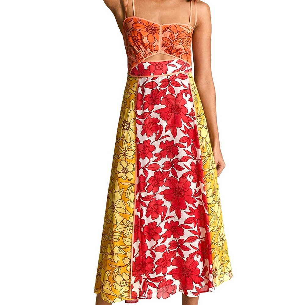 REISS Isla Resort Print Midi Dress